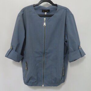 Bella Lois Blue Zip Shirt in Excellent Condition